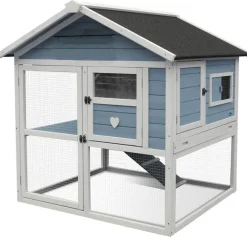 Dehner Lieblinge Kaninchenstall & Hasenstall - Nagerheim Castel, , ca. B106/H108/T103 cm Hellblau