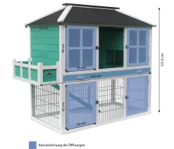 Dehner Lieblinge Kaninchenstall & Hasenstall > Nagerheim Palazzo, ca. B145/H121/T72 cm