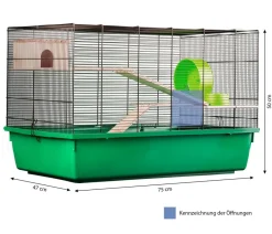 Dehner Lieblinge Nagerkäfige - Nagerheim Palermo, ca. B75/H50/T47 cm Grün