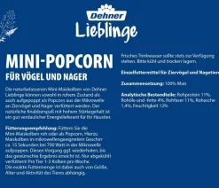 Dehner Lieblinge Vogelfutter & Snacks|Nagersnacks - Nagersnack Mini-Popcorn für Vögel und Nager, 170g