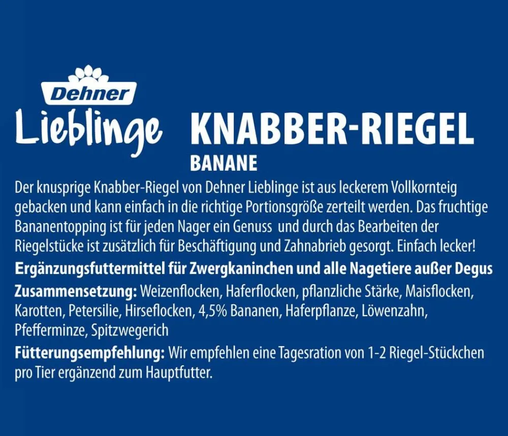 Dehner Lieblinge Nagersnacks > Nagersnack Knabber-Riegel, 100 g