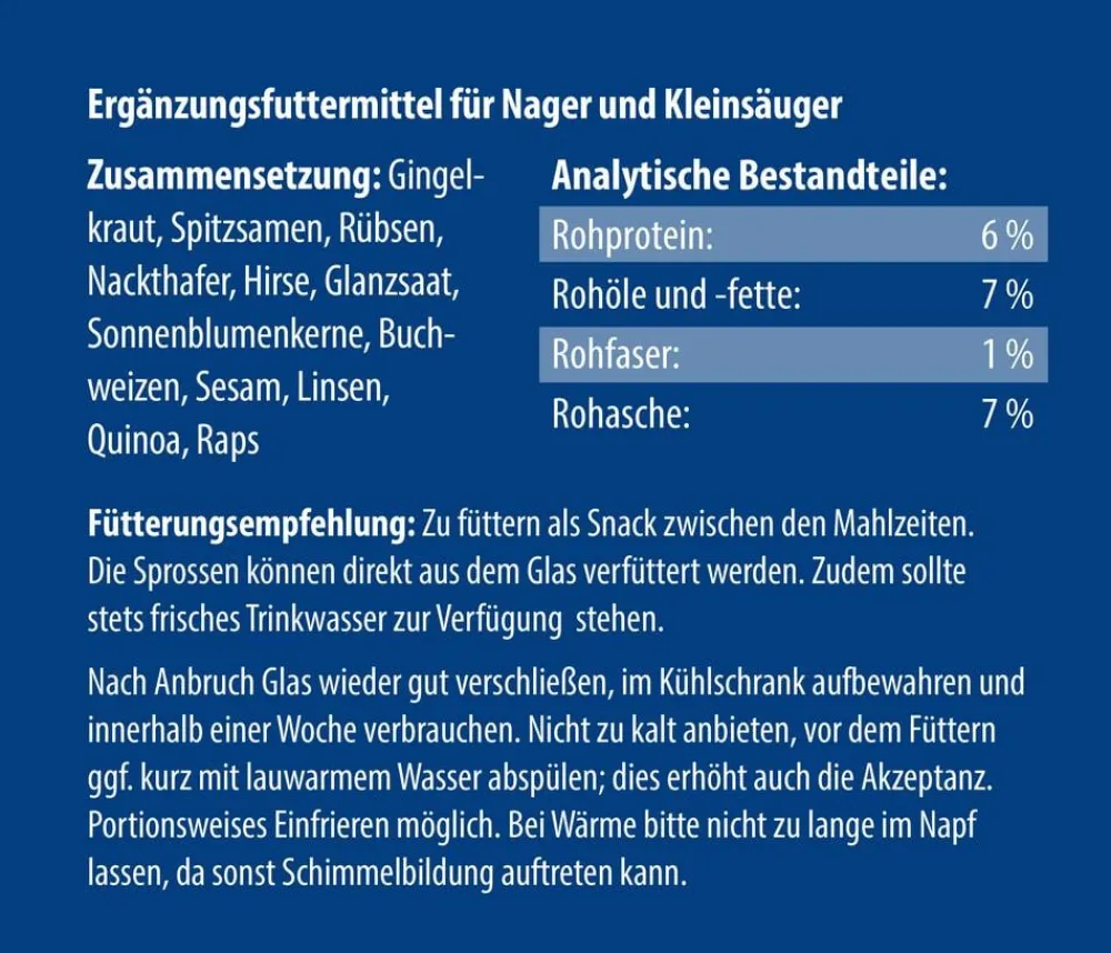 Dehner Lieblinge Nagersnacks - Nagersprossen für Hamster & Mäuse, 210 ml