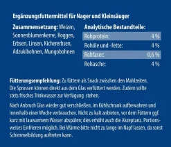 Dehner Lieblinge Nagersprossen für Meerschweinchen & Kaninchen, Adult, 210 ml Hot
