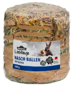 Dehner Lieblinge Nagerspielzeug|Heu - Nasch-Ballen mit Blüten, 100 g