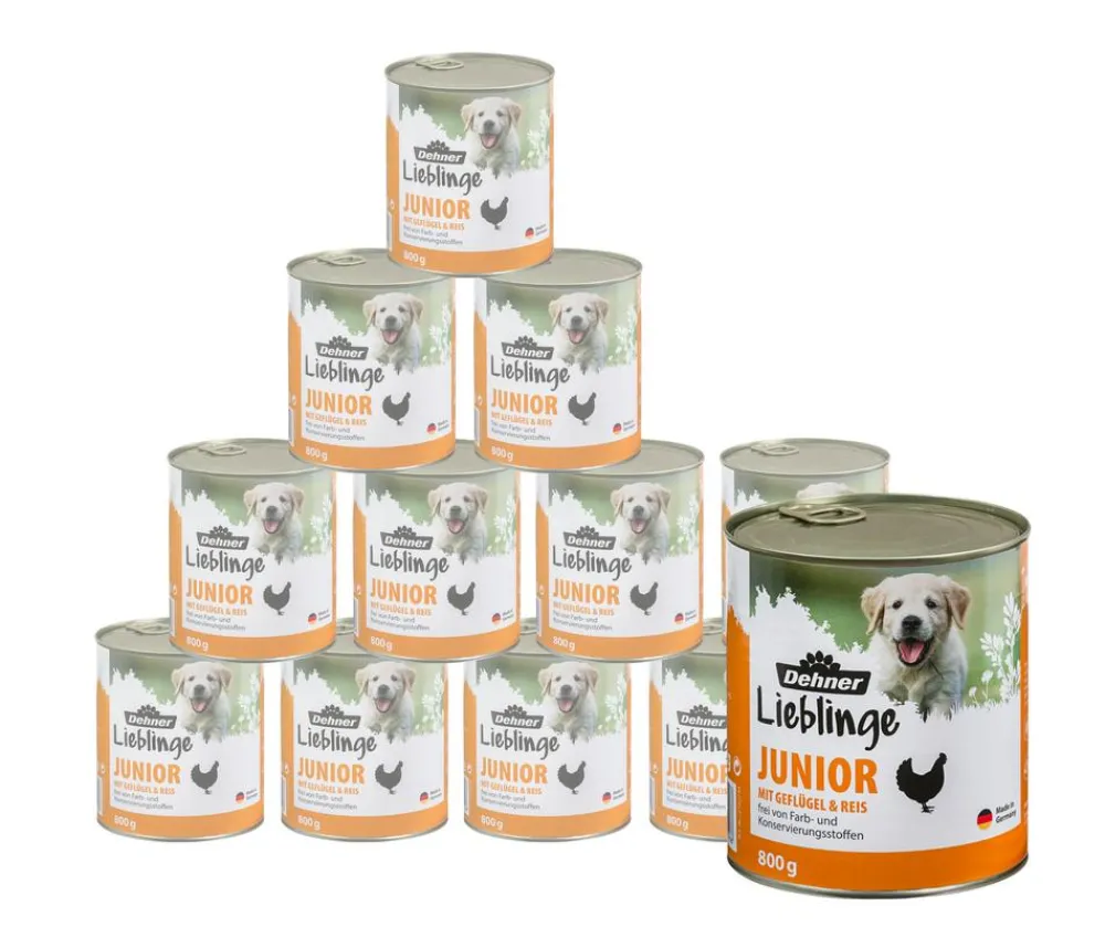 Dehner Lieblinge Nassfutter Hund - Nassfutter für Hunde Junior, Geflügel & Reis