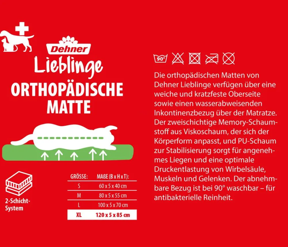Dehner Lieblinge Orthopädiche Hundeatte onu, rechteckig, grau Schwarz Sale