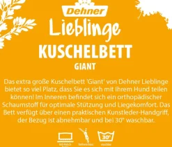 Dehner Lieblinge Betten & Kissen|Hundebetten & Körbe - Orthopädisches Kuschelbett Giant, oval, , ca. B175/H35/T100 cm Grau