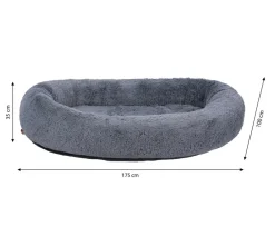 Dehner Lieblinge Betten & Kissen|Hundebetten & Körbe - Orthopädisches Kuschelbett Giant, oval, , ca. B175/H35/T100 cm Grau