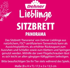 Dehner Lieblinge Mehr Kleintierbedarf - Sitzbrett Panorama, ca. B17,5/H3/T13,5 cm