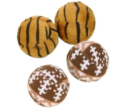 Dehner Lieblinge Katzenspielzeug - Spielbälle Safari, 4er-Set