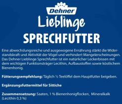 Dehner Lieblinge Sprechfutter für Sittiche, 20 g Clearance