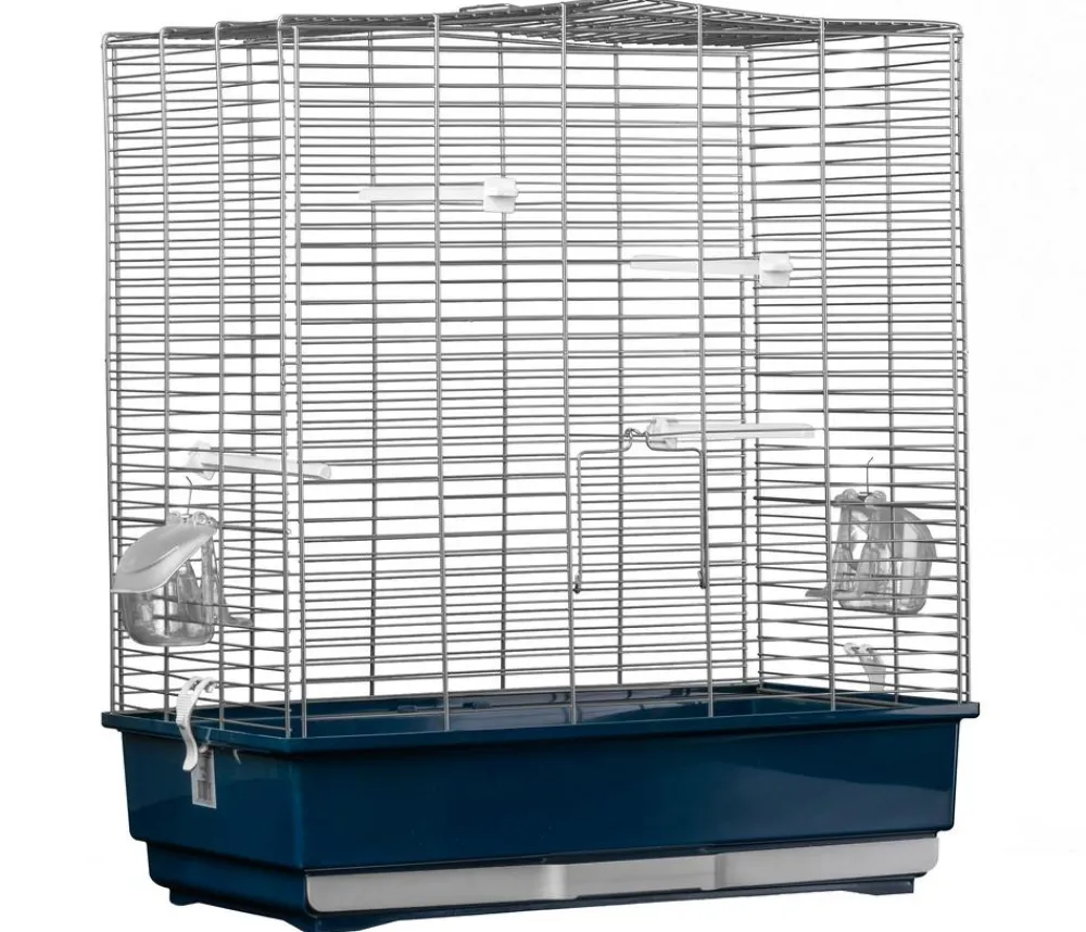 Dehner Lieblinge Mehr Vogelzubehör - Vogeltransportkäfig Birdie 50, ca. B41/H62/T36 cm Dunkelblau
