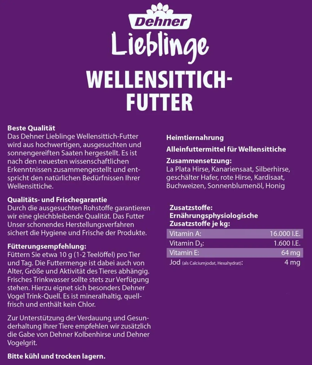 Dehner Lieblinge Wellensittich-Futter New