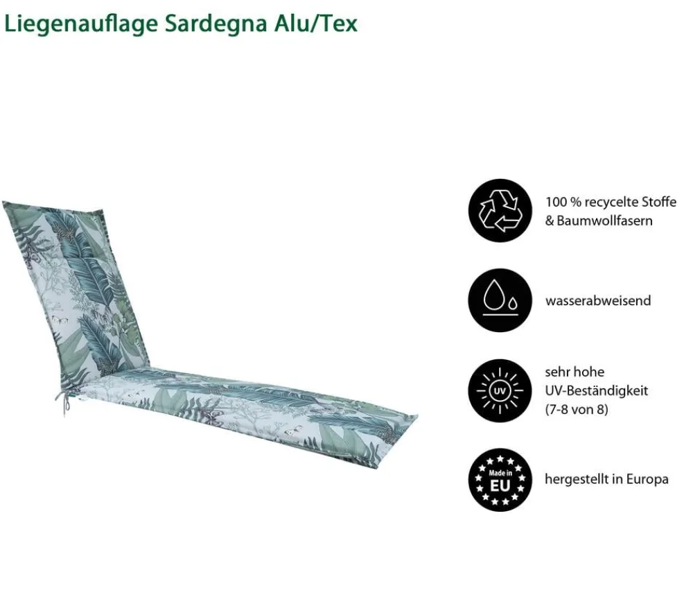 Dehner Relax- & Liegenauflagen - Liegenauflage Sardegna für Alu-Tex-Liegen, ca. B54/H4/T198 cm
