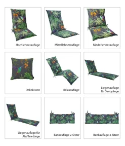 Dehner Relax- & Liegenauflagen - Liegenauflage Sicilia für Alu-Tex-Liegen, ca. B54/H4/T198 cm