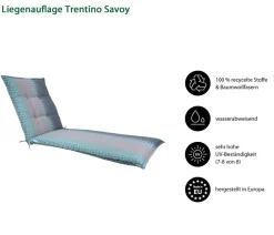 Dehner Liegenauflage Trentino für Gartenliege Savoy, ca. B58/H6/T178 cm