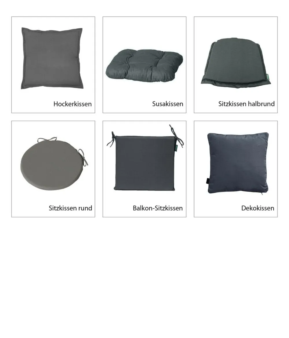 Dehner Liegenauflage Veneto für Alu-Tex-Liegen, ca. B55/H4/T198 cm Dunkelgrau Best