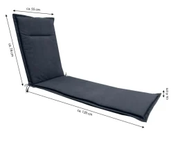 Dehner Liegenauflage Veneto für Alu-Tex-Liegen, ca. B55/H4/T198 cm Dunkelgrau Best