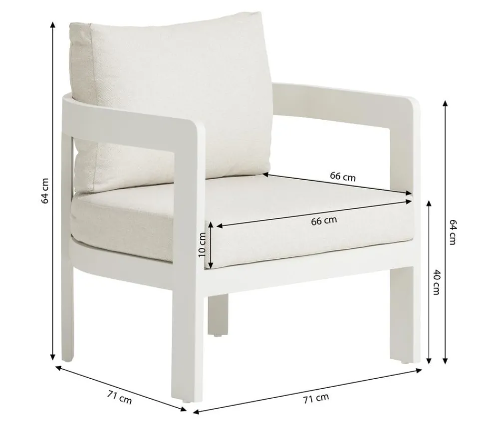 Dehner Lounge Altea, 4-teilig Creme Online