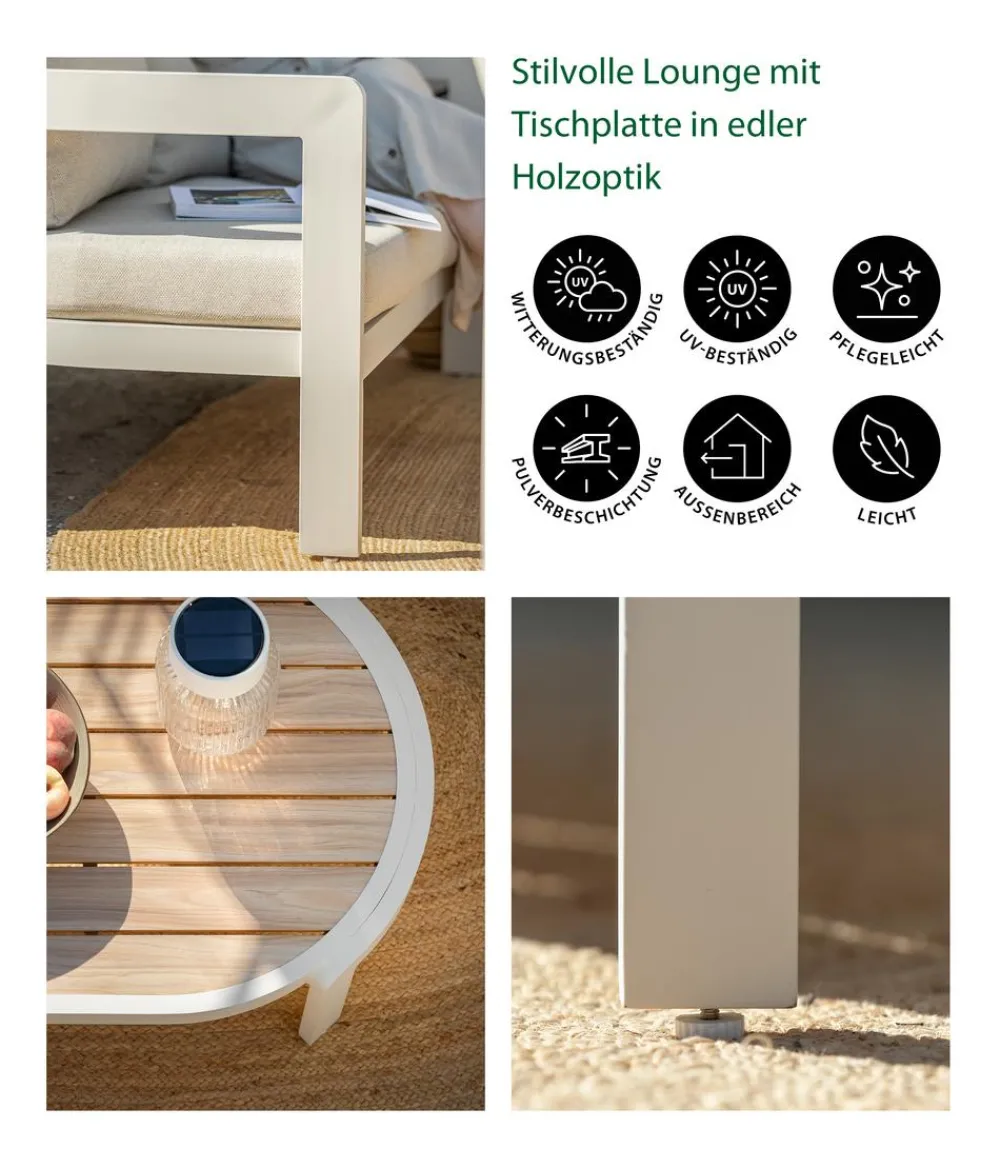 Dehner Lounge Altea, 4-teilig Creme Online