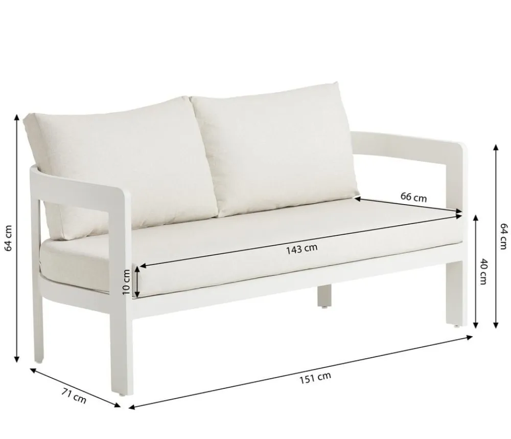 Dehner Lounge Altea, 4-teilig Creme Online