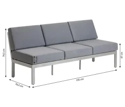 Dehner Loungemöbel|Loungebänke > Loungebank Chicago, 3-Sitzer
