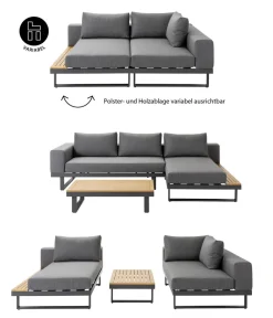 Dehner Loungemöbel|Gartenlounge-Sets > Lounge Riva, 3-teilig