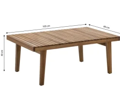 Dehner Loungemöbel|Balkonmöbel Holz - Lounge Santiago, 4-teilig