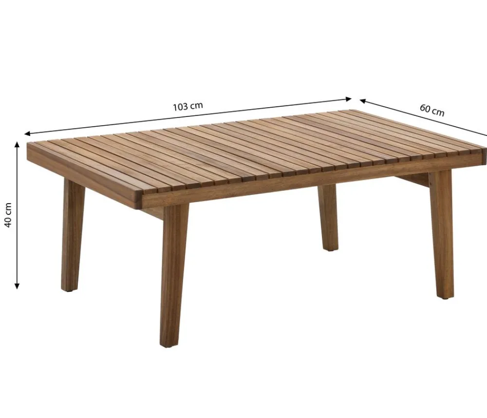 Dehner Loungemöbel|Balkonmöbel Holz - Lounge Santiago, 4-teilig