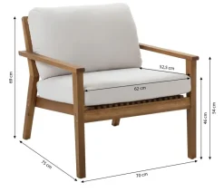 Dehner Loungemöbel|Balkonmöbel Holz - Lounge Santiago, 4-teilig