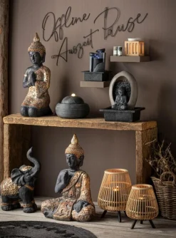 Dehner Gartenzwerge & Gartenfiguren - Magnesia-Buddha, B46/H64/T29 cm