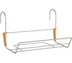 Dehner Mehr Blumentopfzubehör - Metall-Balkonblumenkastenhalter Mary, ca. B36,5/H23/T14 cm Hellgrau
