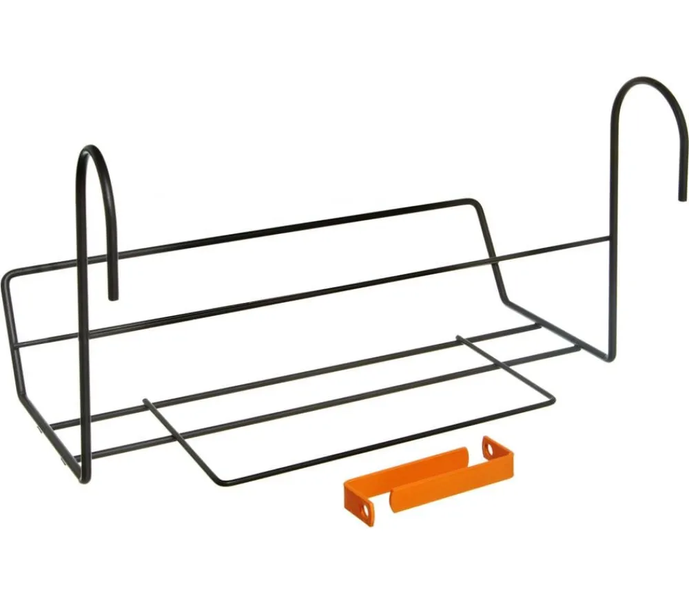 Dehner Mehr Blumentopfzubehör - Metall-Balkonblumenkastenhalter Mary, ca. B36,5/H23/T14 cm Hellgrau