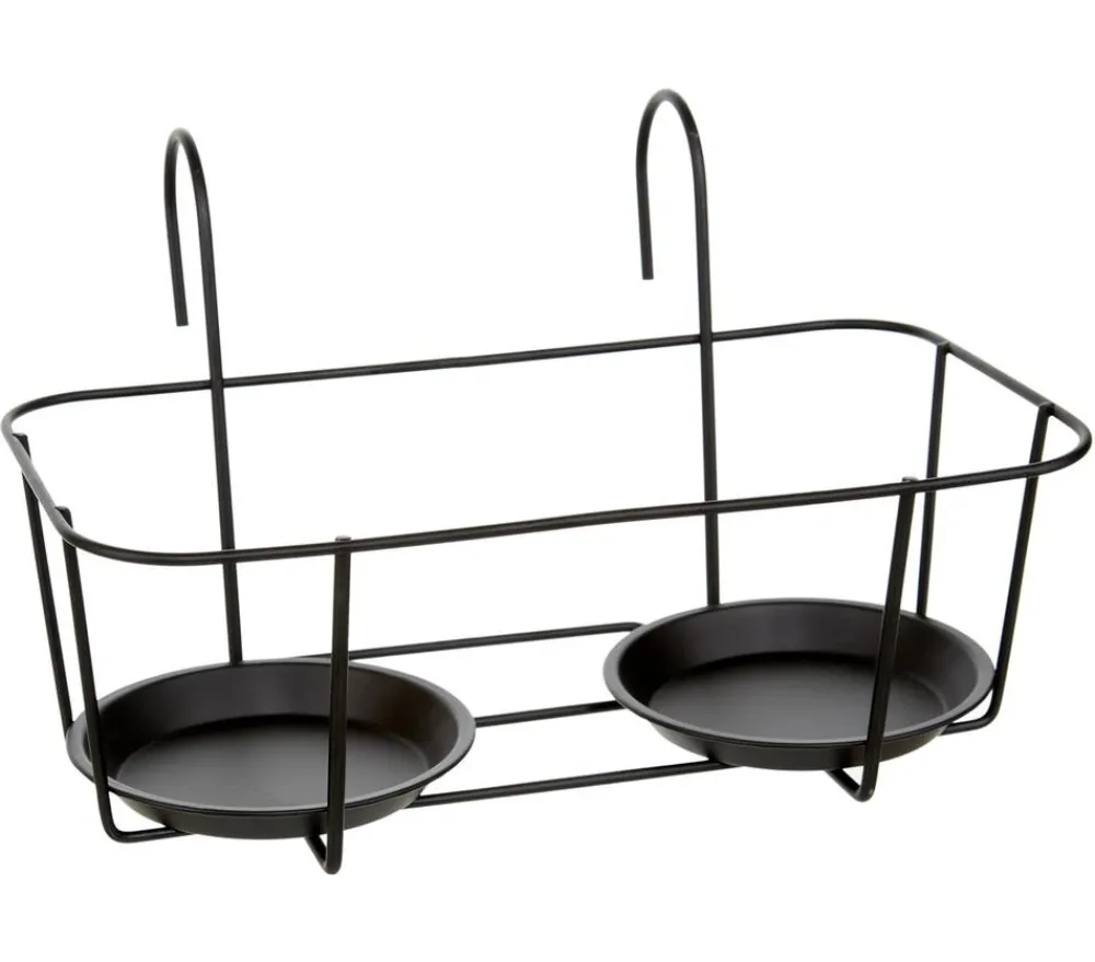 Dehner Metall-Balkonblumentopfhalter Marlow, ca. B33/H20/T19 cm Schwarz Sale