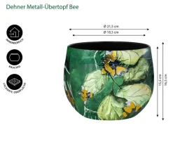 Dehner Blumentöpfe & Übertöpfe - Metall-Übertopf Bee, bauchig, /