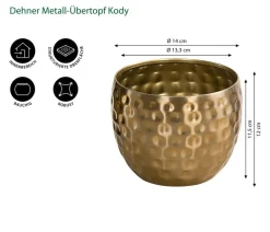 Dehner Blumentöpfe & Übertöpfe > Metall-Übertopf Kody, bauchig,