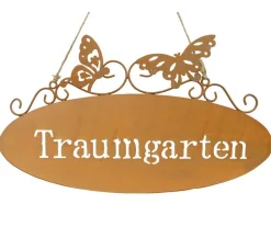 Dehner Metall-Gartenschild Traumgarten Braun
