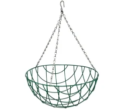 Dehner Metall-Hängeampel Basket mit Kokoseinlage, rund, grün/, ca. Ø35 cm Clearance