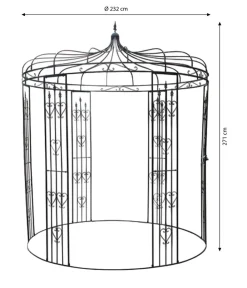 Dehner Metall-Pavillon Canterbury, ca. Ø232/H271 cm Schwarz Clearance
