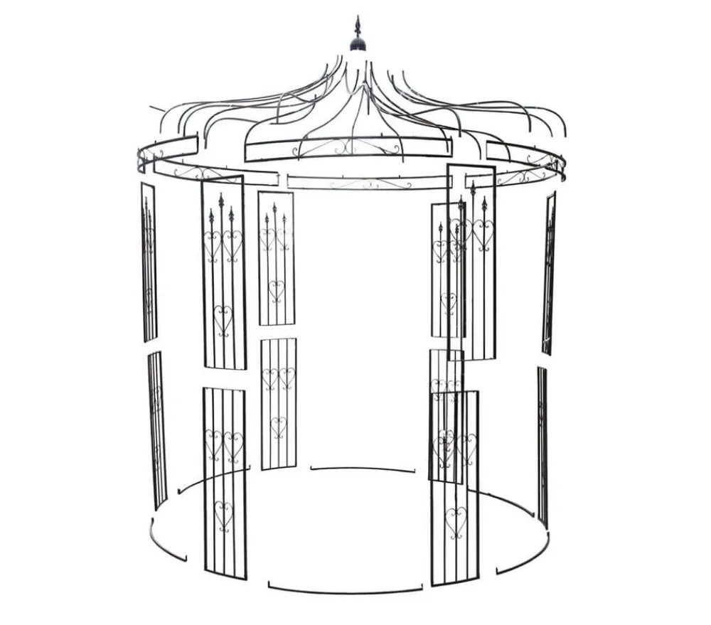 Dehner Metall-Pavillon Canterbury, ca. Ø232/H271 cm Schwarz Clearance