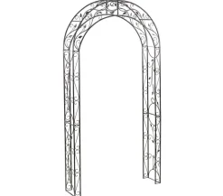 Dehner Rosenbögen - Metall-Rosenbogen Cornwall, ca. B118/H236/T31 cm Dunkelgrau