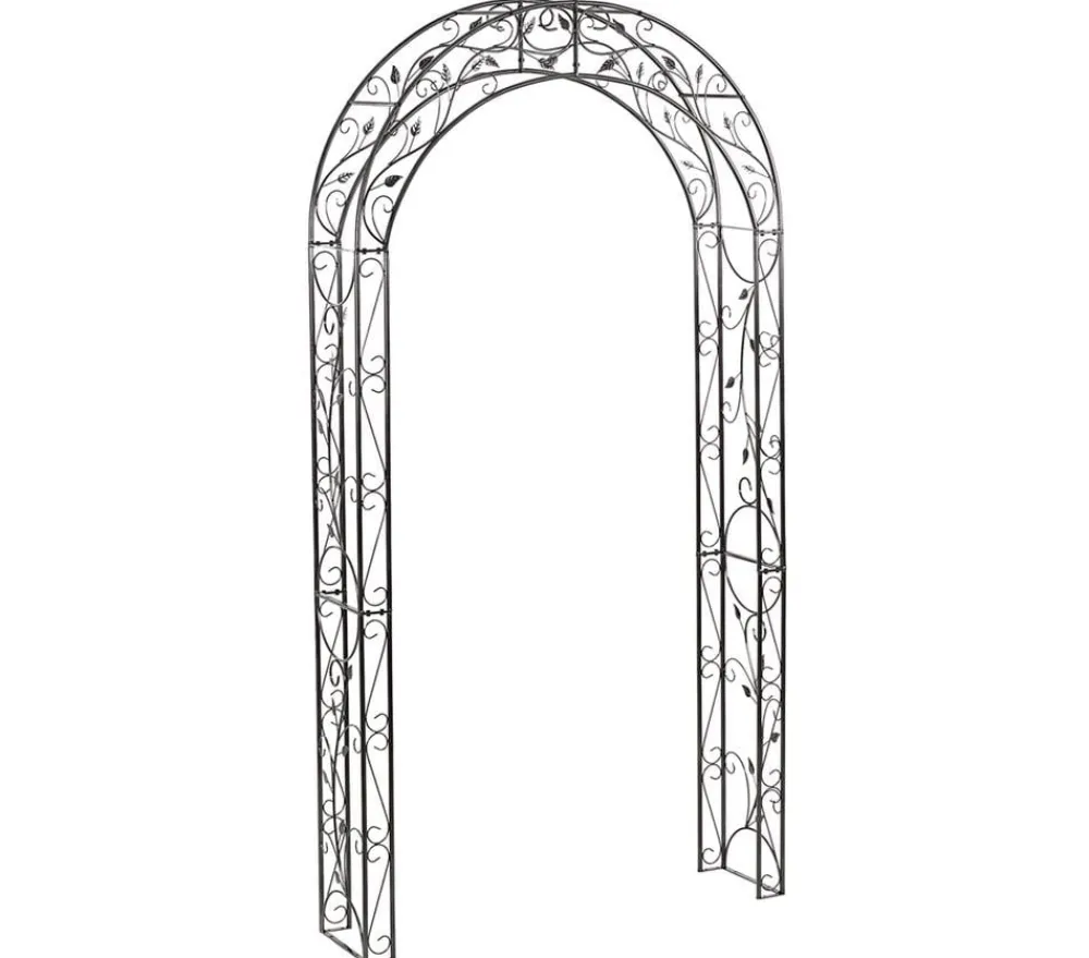 Dehner Rosenbögen - Metall-Rosenbogen Cornwall, ca. B118/H236/T31 cm Dunkelgrau