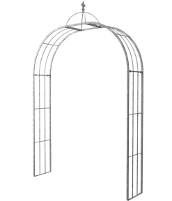 Dehner Rosenbögen - Metall-Rosenbogen Halbbogen, ca. B40/H70/T40 cm Dunkelgrau