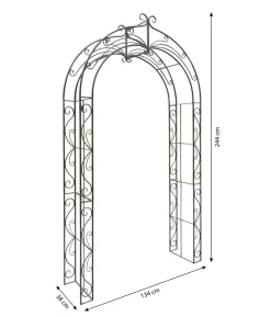 Dehner Metall-Rosenbogen Newport, ca. B134/H244/T38 cm Braun
