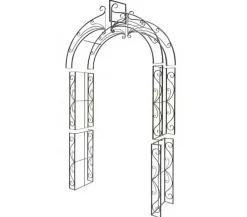 Dehner Metall-Rosenbogen Newport, ca. B134/H244/T38 cm Braun