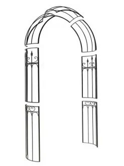 Dehner Metall-Rosenbogen Northhampton, ca. B132/H233/T38 cm Dunkelgrau Discount