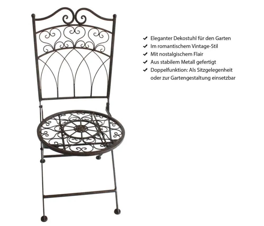 Dehner Gartenstühle Metall|Dekoartikel > Metallstuhl Antik