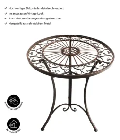 Dehner Garten-Esstische|Gartentische Metall > Metalltisch Antik, ca. Ø61/H72 cm