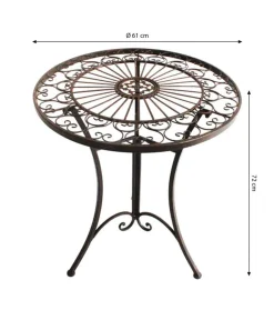 Dehner Garten-Esstische|Gartentische Metall > Metalltisch Antik, ca. Ø61/H72 cm