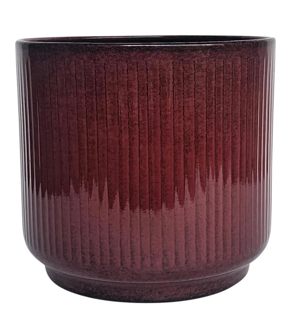 Dehner Metall-Topf Urban, rund Rot Sale